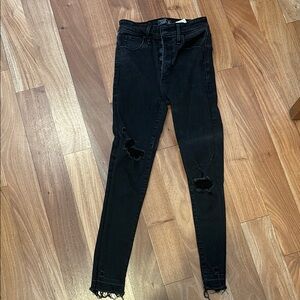 Abercrombie & Fitch Black Skinny Jeans Solid Color